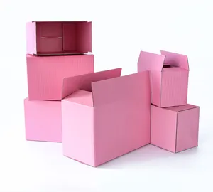 कार्टून भंडारण उपहार के लिए नालीदार बॉक्स कैंडी बिस्कुट बियर गुलाबी आयत उपहार और शिल्प Fzchucai 100 Pcs पैकिंग आइटम