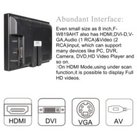 Monitor con Pantalla Táctil FEELWORLD FW819AHT de 8 Pulgadas TFT LCD de Grado Industrial con HDMI VGA DVI Directo de Fábrica