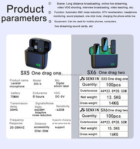Sx5 6 Mini <span class=keywords><strong>Microphone</strong></span> giảm tiếng ồn di động phát sóng bài phát biểu dạy hiển thị kỹ thuật số chuyên nghiệp Clip <span class=keywords><strong>USB</strong></span> Micro không dây - Product Image 6
