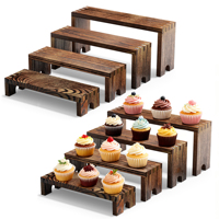 Lot de 2 présentoirs pliables en bois à 8 niveaux pour cupcakes, empilables, style ferme, pour desserts et fêtes