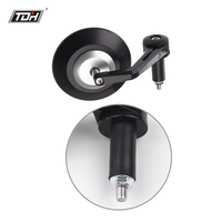 Rétroviseur de moto HD Premium, rétroviseur avant universel, style universel, filetage 10 mm, alliage d'aluminium, finition noire, garantie 12 mois, universel