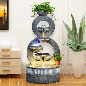 Fontaine d'eau moderne de luxe européenne en fibre de verre, résistante aux intempéries et étanche, ornement de sol, décoration intérieure, cadeau de pendaison de crémaillère - Product Image 2