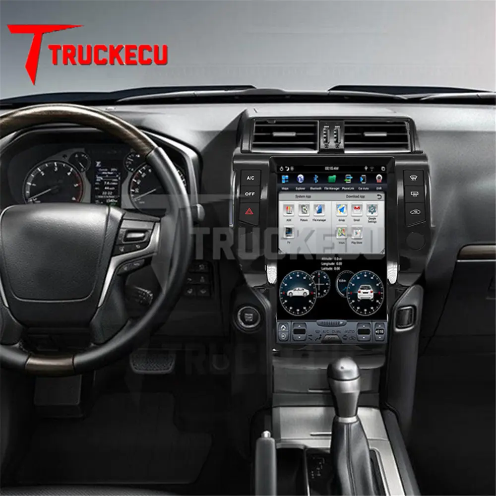 Lecteur dvd, gps, écran Vertical, avec système multimédia, ram de 32 go et stockage de 64 go, pour Toyota Land Cruiser Prado 150 2014 — 2019, Android