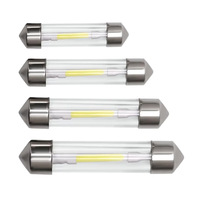 Ampoules LED Festoon 12V/24V, boîtier de lampe dôme, plaque d'immatriculation de voiture/porte en verre/coffre, 31-41MM, 6500K, bande lumineuse LED COB, Ra80, 2400LM