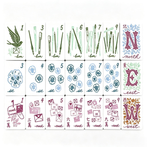 CHIVAN - Fichas de Mahjong Chinas de Acrílico Blanco Sólido de Primera Calidad con Diseño Floral, Duraderas y Portátiles para Entretenimiento Familiar - Product Image 5
