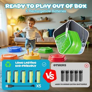 EPT Piedra de <span class=keywords><strong>equilibrio</strong></span> antideslizante Stepping Stones Balance Sensory Toys 5PCs Stepping Stones recargables con luz y música - Product Image 2