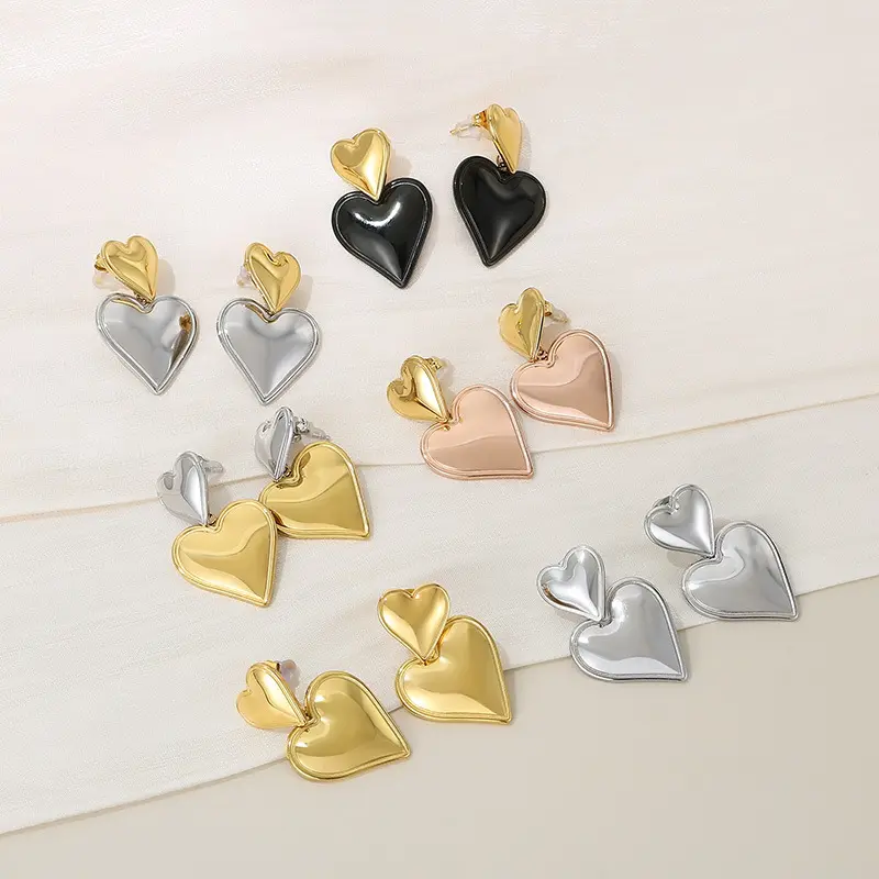 उच्च गुणवत्ता वाले सोने की चांदी के सोने की लुभावना वाली स्टेनलेस स्टील रंगीन रंग-बिरंगी दिल की दुरी