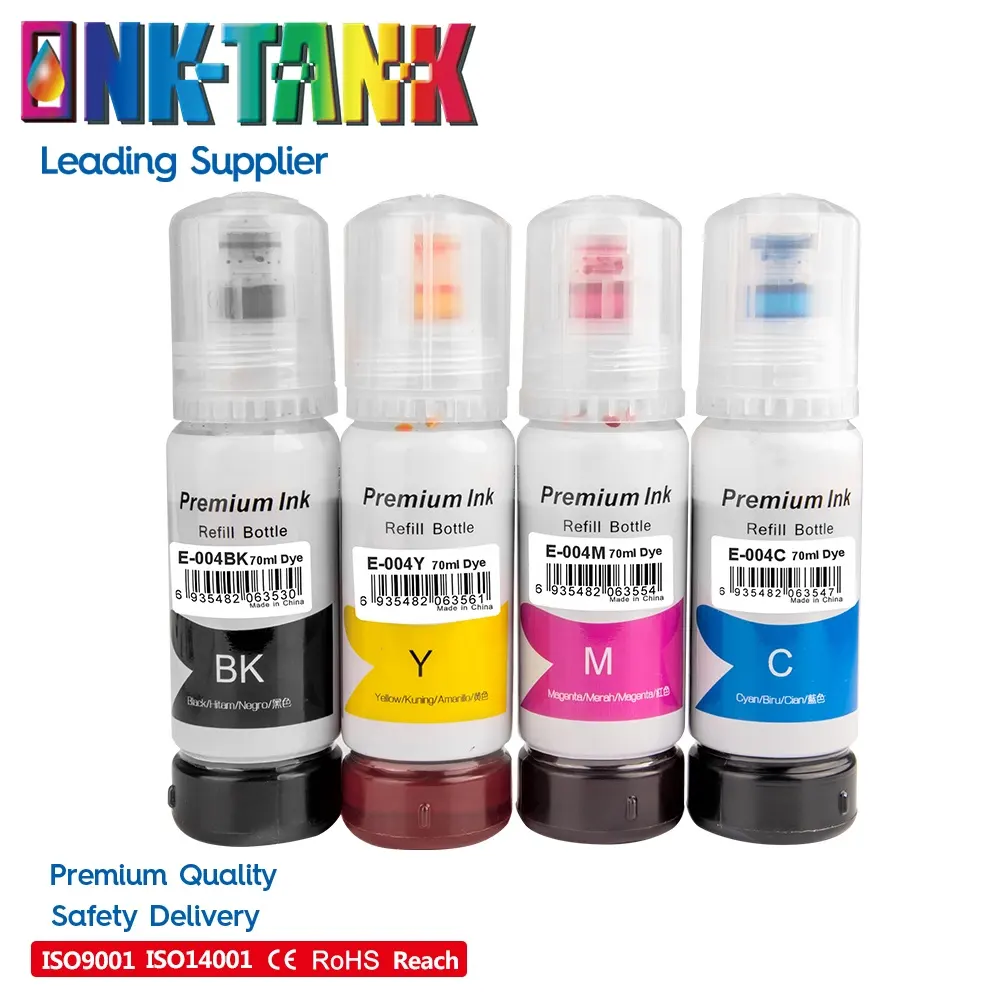 INK-TANK 004 премиум цвета совместимый объем бутылки на водной основе пополнения чернил Эко чернила на основе красителя для Epson L3109 L3116 L3118 L3117 L3150 принтер