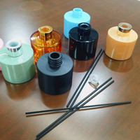 Diffuseur d'arômes en verre rond de luxe de 120 ml, vide, avec impression sérigraphique et finition givrée pour la fragrance d'intérieur