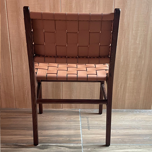 <span class=keywords><strong>Chaise</strong></span> de salle à manger <span class=keywords><strong>en</strong></span> <span class=keywords><strong>bois</strong></span> massif avec dossier, chaises <span class=keywords><strong>en</strong></span> cuir <span class=keywords><strong>tressé</strong></span> tendance, meubles italiens, café, salon de thé, hôtel, salle à manger - Product Image 6
