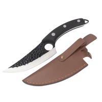 Couteau boucherie acier au carbone, ustensile à désosser incurvé de 6 pouces de haute qualité couteau à désosser forgé à la main