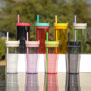 Shang Kou Ai Plastic Tumbler Set With Handle And Straw Large Capacity Reusable Travel Drinkware - Product Image 2