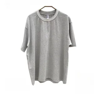 Custom Heren T-Shirt 100% Katoen Streetwear Oversized Drop Shoulder Rib Ringer Tshirt Zwaargewicht Luxe Kwaliteit Effen Tshirt