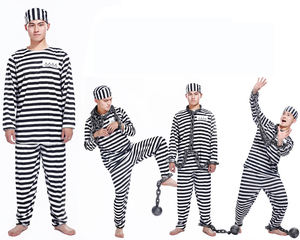 Déguisement Halloween Costume <span class=keywords><strong>Prison</strong></span> <span class=keywords><strong>Break</strong></span> Convict Costume Adulte enfant - Product Image 2