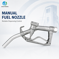 Pistolet de distribution de carburant manuel avec bec en métal courbé, levier de déclenchement et entrée de tuyau fileté