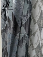 Ensemble de rideaux occultants jacquard 3 pièces en polyester 100 % isolant de qualité supérieure avec œillets, motif géométrique abstrait, écologique pour la maison