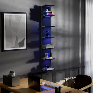 Libreria Moderna in <span class=keywords><strong>Legno</strong></span> a 5 Scomparti, Scaffale Girevole <span class=keywords><strong>per</strong></span> Organizzazione e Esposizione, Libreria Giovanile <span class=keywords><strong>per</strong></span> Soggiorno - Product Image 2