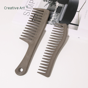 Sisir penata rambut OEM produsen grosir sisir gigi lebar Logo pribadi ramah lingkungan kualitas bagus untuk wanita - Product Image 4