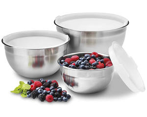 ชุดชามสแตนเลส 7 ชิ้น พร้อมฝาปิด สำหรับเตรียมอาหาร ชามผสม ชามสลัด ปลอดภัยสำหรับเครื่องล้างจาน ไม่ติดกระทะ แบบขายส่ง - Product Image 2