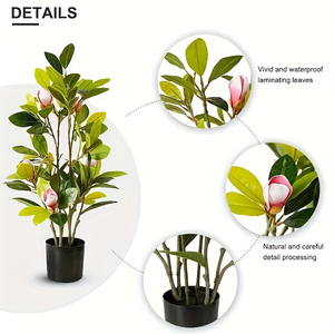 Árbol de <span class=keywords><strong>Magnolia</strong></span> artificial, de <span class=keywords><strong>Magnolia</strong></span> <span class=keywords><strong>grandiflora</strong></span> falsa realista para decoración de jardín de paisaje, precio al por mayor de suministro a granel - Product Image 3