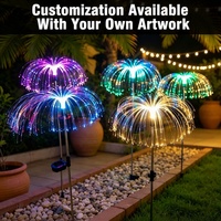 Lampe solaire double tête en forme de méduse, éclairage unique à double couche pour une zone plus large, idéale pour l'éclairage décoratif de jardin