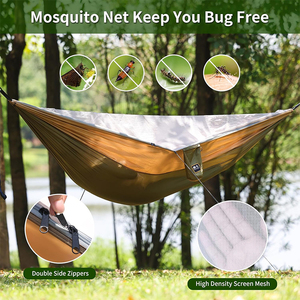 <span class=keywords><strong>Hamac</strong></span> de camping en tissu <span class=keywords><strong>parachute</strong></span> nylon 210T respirant pour l'extérieur avec <span class=keywords><strong>moustiquaire</strong></span> intégrée - Product Image 2