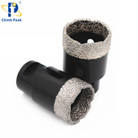 M14 forets diamantés brasés sous vide pour marbre, granit, carreaux de céramique, verre, outils de fabrication de trous diamantés à usage sec