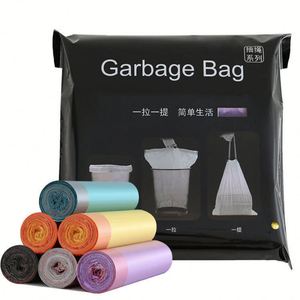 Bolsas de Basura de Plástico PE con Cordón y Asa de Cuerda Suave, Impresión de Logotipo Personalizado de Fabricantes de Alta Calidad - Product Image 3