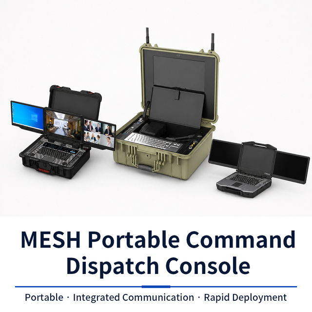 Portable MESH Communication Terminal Multi Screen Mobile Dispatch Console 4G 5G WiFi Network Workstation