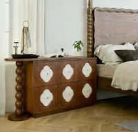 Table de toilette moderne en bois massif avec miroir éclairé intégré, coiffeuse et commode de rangement pour chambre à coucher