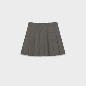 Dark Gray Pleated Short <b>Skirt</b> Women's Casual Everyday Wear - Product Image 2
