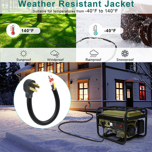 Câble d'alimentation NEMA 14-50P vers fils nus, 50A 250V, câble de charge robuste pour camping-car et véhicule électrique - Product Image 5