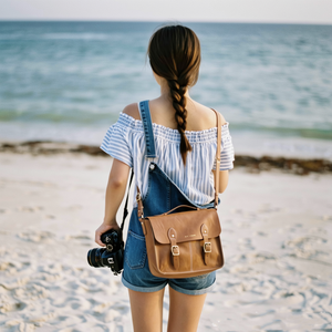 Nhà Sản Xuất Tùy Chỉnh Da Thật Máy Ảnh Kỹ Thuật Số Messenger Túi Chống Sốc Độn DSLR DSLR Không Gương Máy Ảnh Túi - Product Image 2