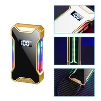 Accessoires pour cigarettes, briquet à gaz butane en forme de barre, électronique, camping, alliage de zinc, tendance, moderne, rechargeable, or
