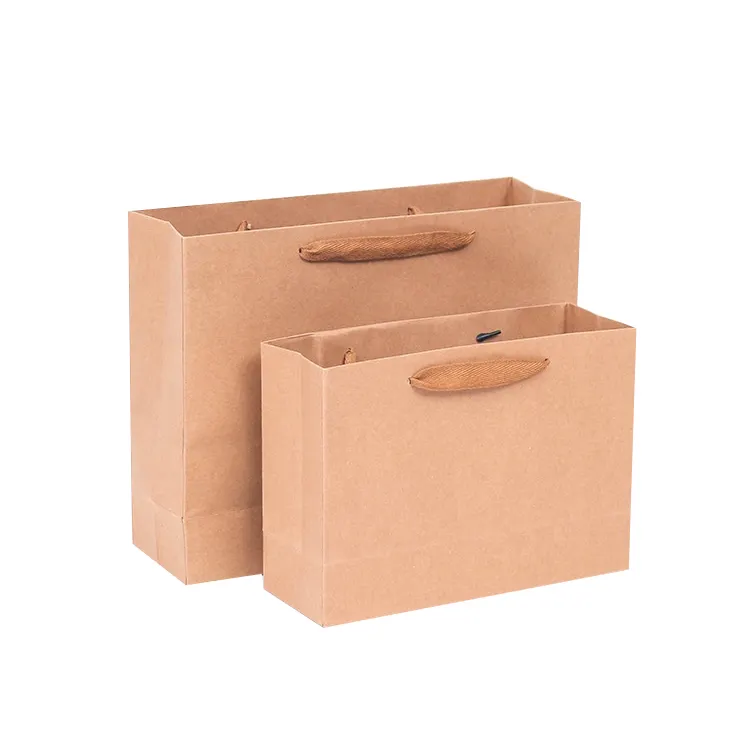 Custom Wholesale sturdy durable 250g kraft paper bag craft paper shopping bags with handle