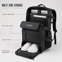 Sac à dos pour ordinateur portable avec compartiment inférieur pour chaussures, imperméable, 36-55L, 16 pouces, sac de voyage d'affaires, logo personnalisé OEM ODM
