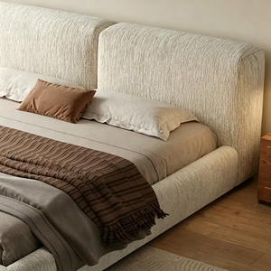 <span class=keywords><strong>Letto</strong></span> <span class=keywords><strong>matrimoniale</strong></span> moderno imbottito in <span class=keywords><strong>tessuto</strong></span> microfibra effetto neve, design a blocco di tofu, con contenitore, per camera da <span class=keywords><strong>letto</strong></span> padronale - Product Image 5