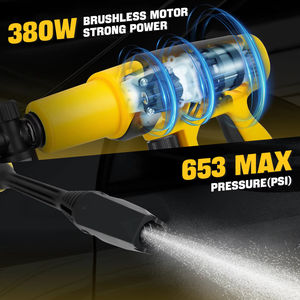 Lave-auto <span class=keywords><strong>haute</strong></span> <span class=keywords><strong>pression</strong></span> sans fil 380W Batterie électrique portable <span class=keywords><strong>Makita</strong></span> (batterie exclue) avec moteur sans balai en matière plastique - Product Image 2