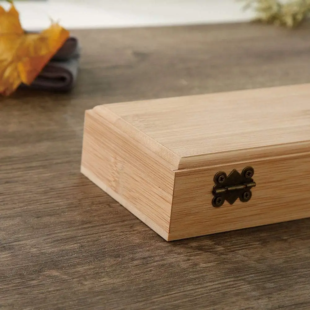 Di alta qualità scatola Di Bambù scatola di legno della penna scatola di immagazzinaggio rettangolare in legno