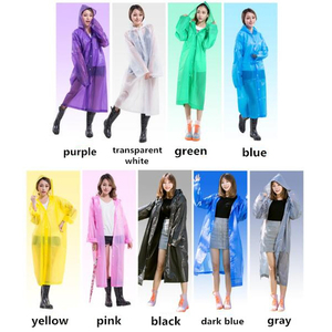 Vente en gros EVA imperméable Poncho en plastique épais imperméable pour hommes femmes réutilisable Poncho de pluie pour la randonnée en plein air voyage pluie - Product Image 6