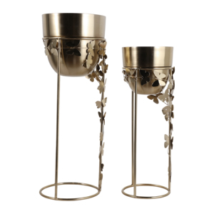 Vasi Decorativi in Metallo con Farfalle, Fioriere da Interno ed Esterno, Set di Vasi Moderni da Terra - Product Image 3
