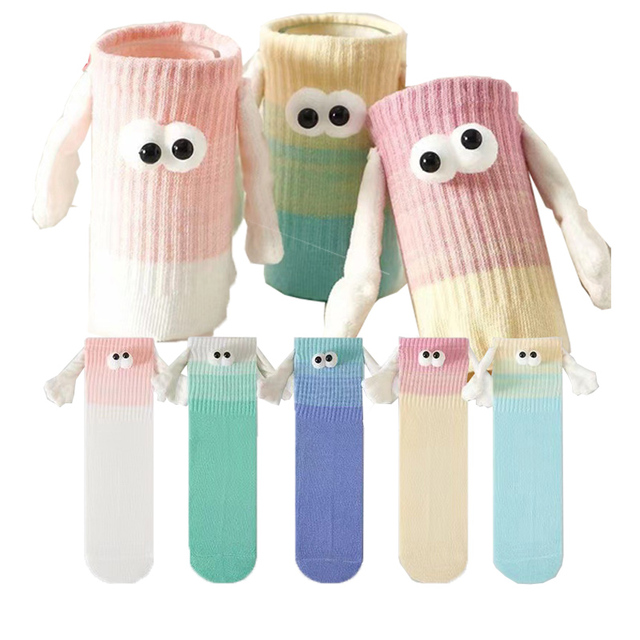 Innovative Magnetic Breathable Knitted Sweat-Absorbent Crew Height Autumn Adult Spandex/Cotton Casual Sports Socks