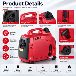 Générateur inverseur portable <span class=keywords><strong>à</strong></span> essence Honda EU10iT1 0,9 kVA, 230 V 50 Hz, compact et silencieux, idéal pour les voyages en camping-car et les caravanes - Product Image 3