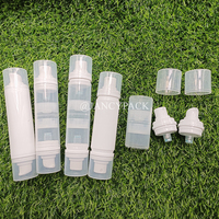 Flacon pompe airless double compartiment blanc transparent 5/10 ml pour crème visage, parfum, vaporisateur atomiseur à fine brume