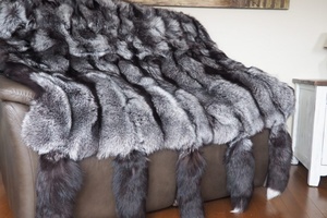 Lussuoso Plaid in Vera Pelliccia di <span class=keywords><strong>Volpe</strong></span>, Fodera in Stile Cashmere, Coperta in Pelliccia, Vari Colori, Tappeto in Pelliccia, Plaid in Pelliccia di <span class=keywords><strong>Volpe</strong></span>, Coperta Riscaldante in Pelliccia - Product Image 5