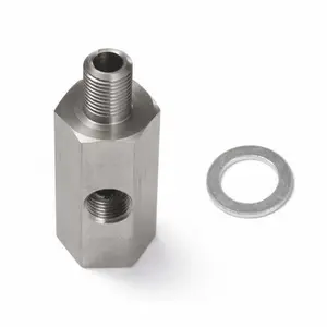 1/8 ''BSPT mâle et femelle pour capteur de pression d'huile adaptateur Tee à NPT alimentation Turbo jauge de ligne d'alimentation en acier inoxydable