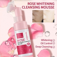 Nettoyant Moussant Visage à la Rose Purifiant en Profondeur, Éclaircissant et Blanchissant, à base de Filtrat Fermenté pour l'Excès de Sébum et les Pores Obstrués