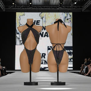 Traje de Baño S662 con Pedrería de Diamantes, Estilo Halter, para Club Nocturno, Playa, Sexy, con Cristales, Ropa de Baile Exótica - Product Image 1