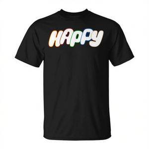 Camiseta Happy Wootteo K-Pop Linda, Negra, Manga Corta, Unisex, Cuello Redondo, Impresión Digital, Actividades Promocionales, Adulto - Product Image 2