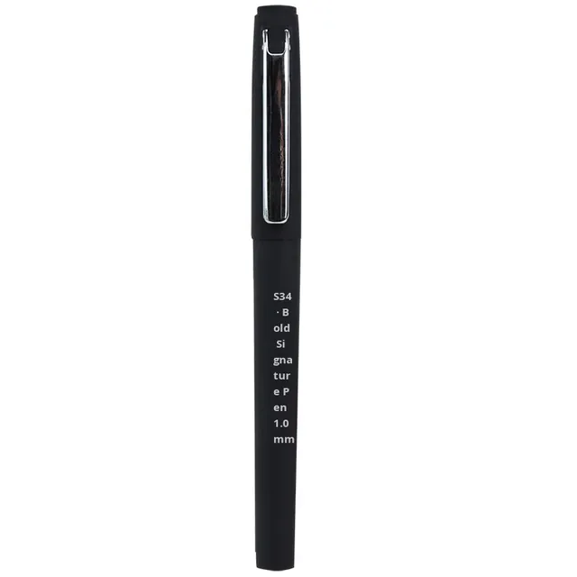 Deli S34/S35 Gel Pen 0.7mm/1.0mm Bold Black Ink Signature Pen Plastic Office Supplies 12 Pieces 0.5mm Writing Width